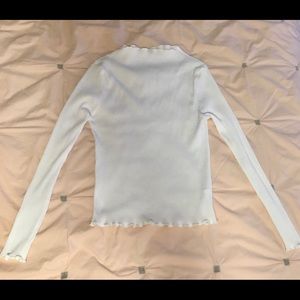 White ribbed mockneck long sleeve